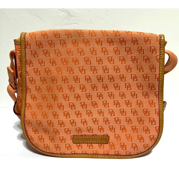 Dooney & Bourke Cabriolet Monogram Orange Canvas Crossbody - Picture 1 of 14